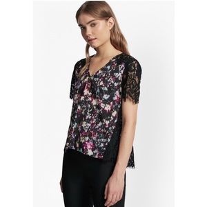 NWT French Connection Midnight Bloom Lace Top